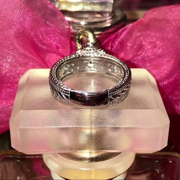 JUDITH RIPKA JADE OR OPAL FLOWER➕DMQ CENTER RING - Picture 9 of 14